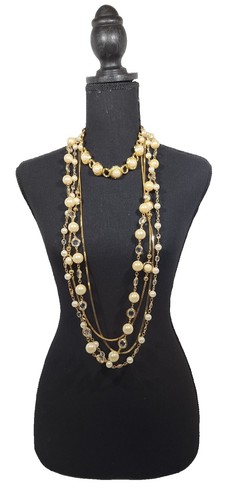 NWT MONET Silver Tone Faux Pearl Stations 16.5