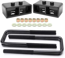 For 2004-2022 Ford F-150 2" Rear Leveling Lift Kit W/ Block & Extended U Bolts