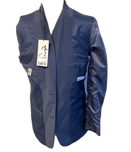 bar III Men Slim Fit Stretch Active Stretch Blazer Dark Gray 44L $425 New - Picture 7 of 20