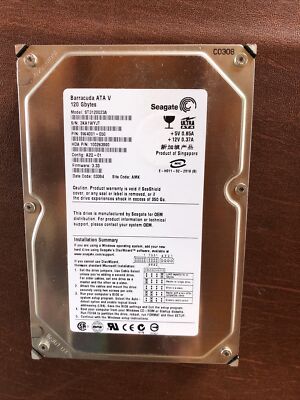 Seagate Barracuda 120GB ATA V HDD - Model ST3120023A - Hard Drive Seagate Barracuda 120GB ATA V HDD - Model ST3120023A - Hard Drive