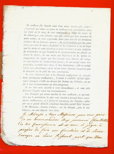 DG89-TAP-MANUSCRIPT-A.S-LEPININE-WAR OF AMERICA-ST-DOMINGO-CANNIBALES-1792 - Picture 2 of 4