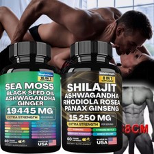 Sea Moss  Shilajit Black Seed Oil, Turmeric, Ashwagandha, Ginger, Vitamin D 