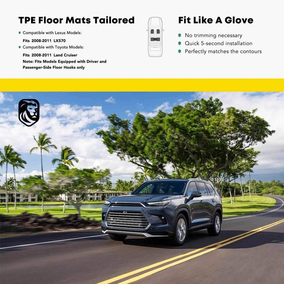 5x Alfombrillas negras delanteras y traseras para Toyota FJ Cruiser 2007-2014 SUV Foto 2 de 4