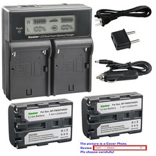 Kastar Battery Dual Fast Charger for Sony NP-FM50 NP-FM30 FM50 NP-FM55H NP-QM51