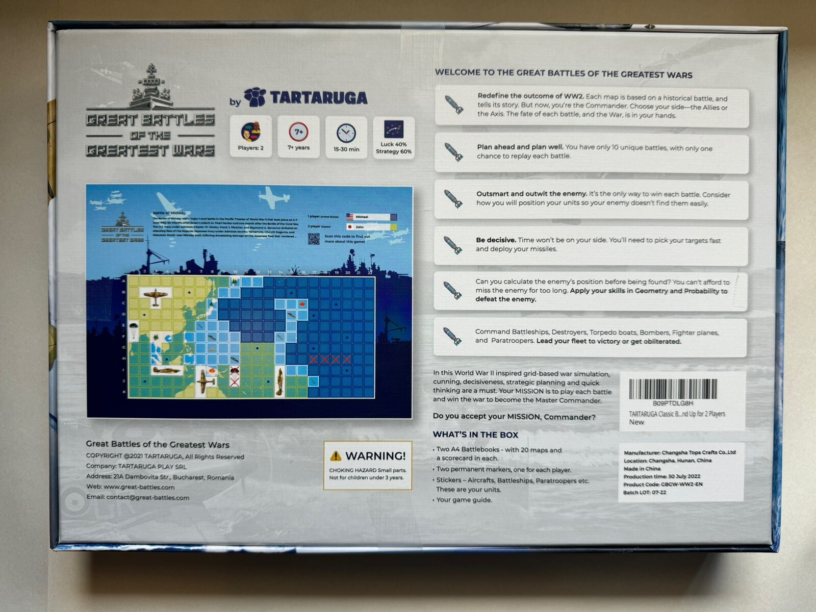 Great Battles of The GREATEST WARS WORLD WAR II Edition Strategy Board Game 