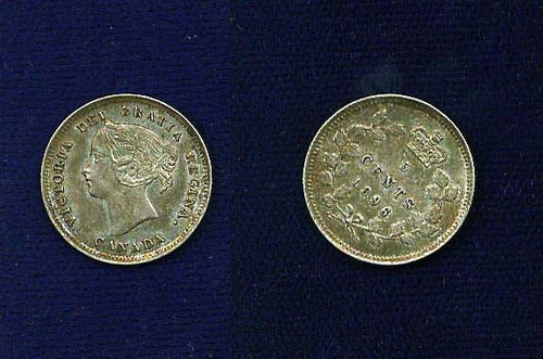 CANADA   VICTORIA   1896   5 CENTS SILVER COIN   ALMOST UNCIRCULATED
