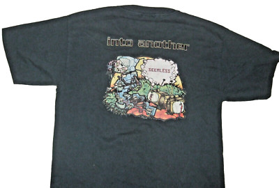 INTO ANOTHER ''seemless''  vintage T-Shirt L whiplash bold underdog crippled youth