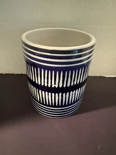 Kent Pottery  Blue & White Utensil Holder Kitchen Utensils
