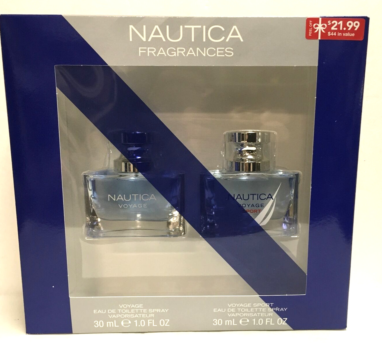 NAUTICA FRAGRANCES SET OF 2~1.0 FL OZ VOYAGE EDT +1.0 FL OZ VOYAGE SPORT  NIB