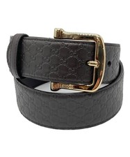 Gucci Micro Gucci Shima Gucci Sima Leather Gold Buckle Belt Italy Authentic