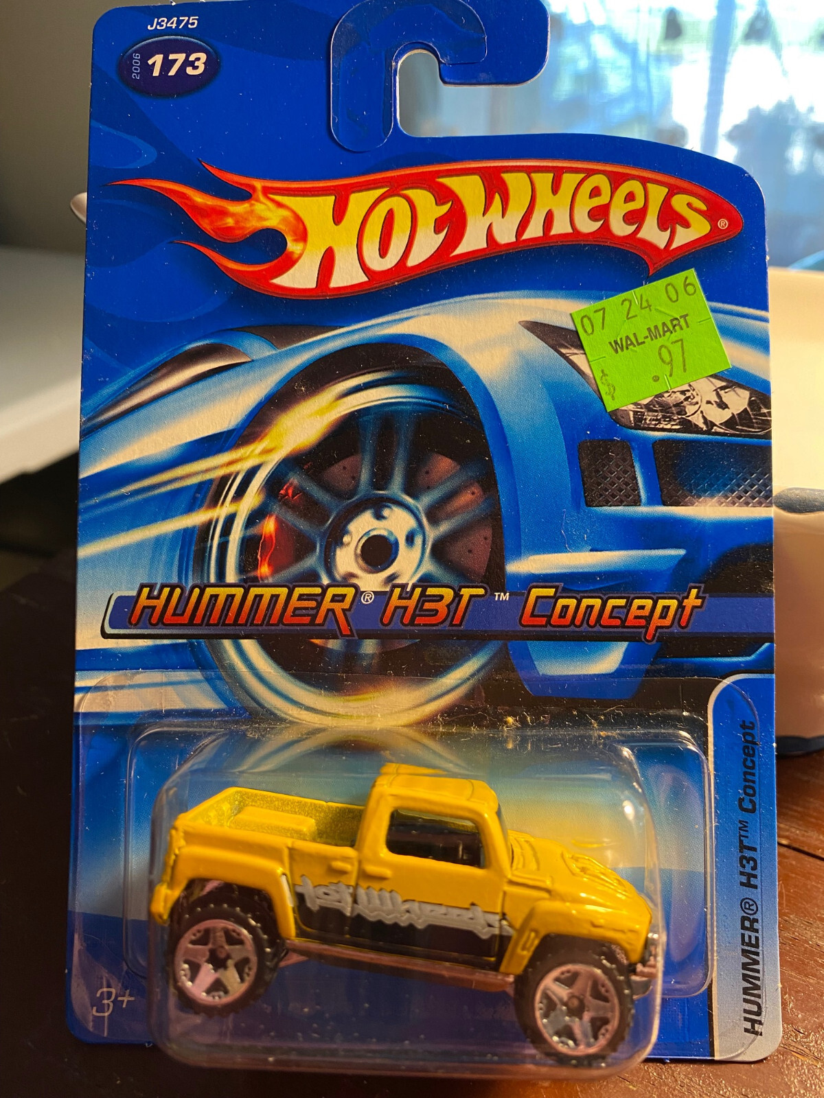 HUMMER H3T CONCEPT YELLOW WITH CHROME WHEELS HOT WHEELS 2006 #173/223
