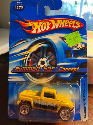 HUMMER H3T CONCEPT YELLOW WITH CHROME WHEELS HOT WHEELS 2006 #173/223