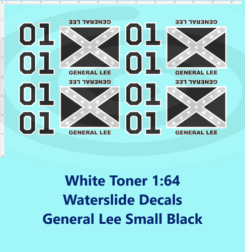 Sticker Modellino ERTL Decalcomanie Toner Bianco 1:64 Per Modello General Lee - Decals Waterslide Di Ricambio, Scala ERTL Decalcomanie Per Dodge Charger - Foto 4