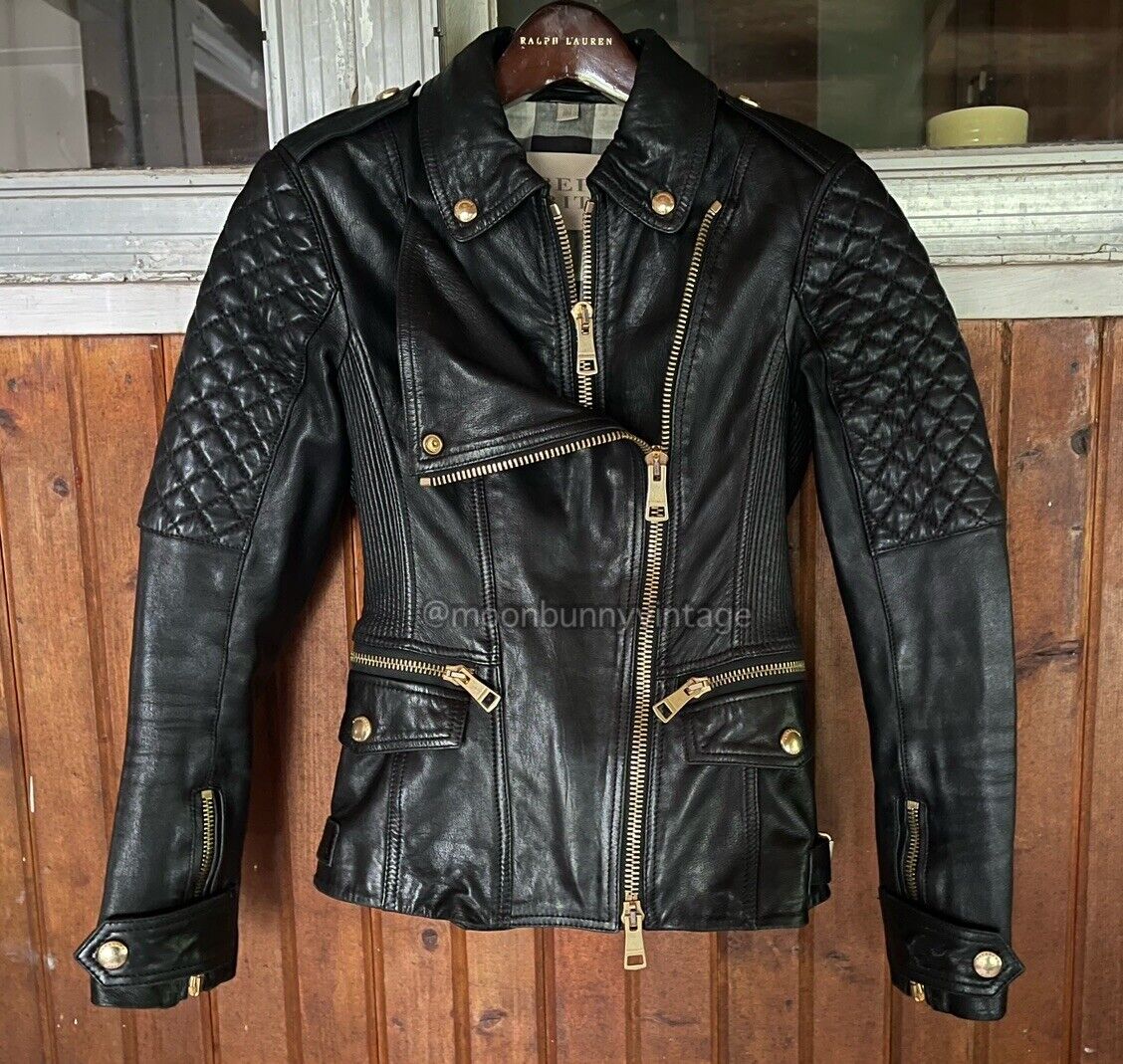 Burberry Brit Remington Quilted Leather Jacket Moto Biker XS Burberry Brit Remington Quilted Leather Jacket Moto Biker XS