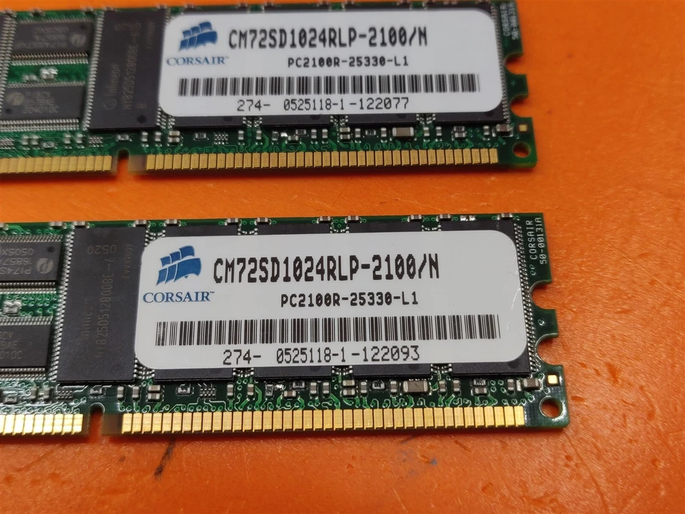 ⭐️⭐️⭐️⭐️⭐️ RAM Corsair 2x1GB PC-2100 CM72SD1024RLP-2100/N Reg. Desktop Memory - Image 2 of 3