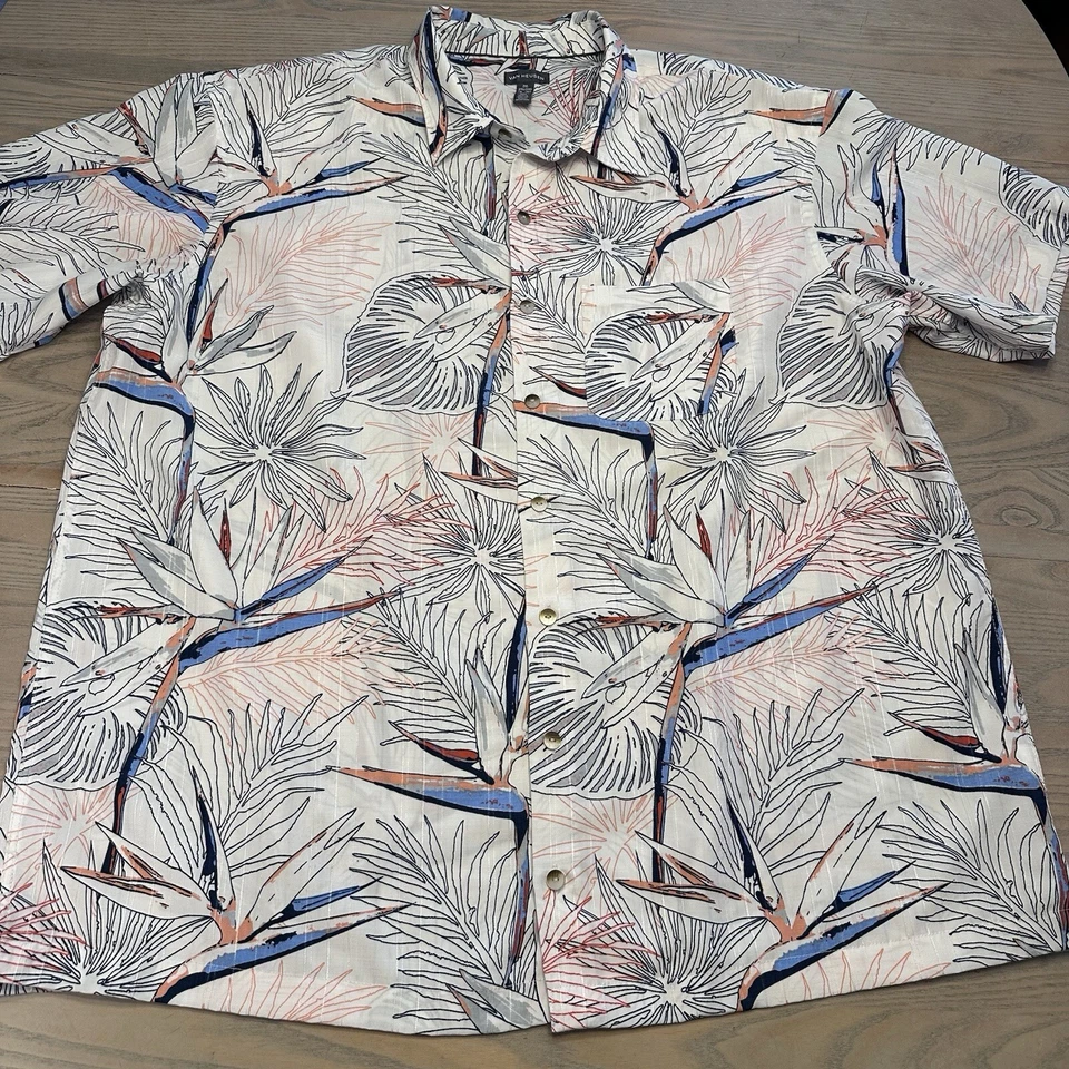 Van Heusen Bird Of Paradise Hawaiian Shirt Mens XXL Button Up Short Sleeve - Image 2 of 4