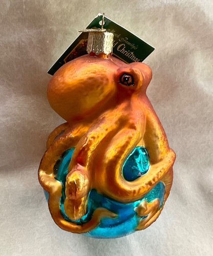 Christmas Glass Ornament Old World Octopus Sea - Picture 2 of 7
