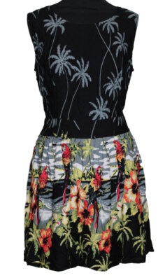 DAMENKLEID SOMMERKLEID TRÄGERKLEID PAPAGEI BLUMEN RUBY ROCK`S Gr. 40 42 NEU