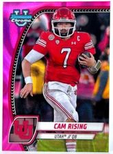 CAM RISING 2024 Bowman Chrome University Football Pink Lava Refractor