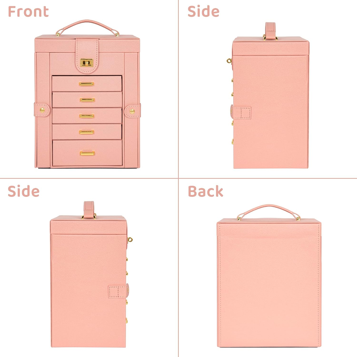 Stylish Functional Leather Jewelry Organizer Box for Women