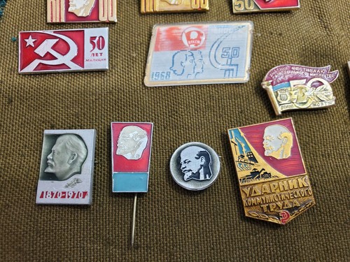 Lot 12 Russian Ukrain USSR Lenin Pin Collection CCCP Cold War Kremlin ...