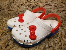 Crocs HELLO KITTY CLASSIC CLOG Size 8W/6M NEW In Hand, Ready To Ship White Red