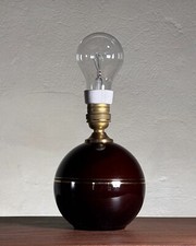 Lampada a globo in ceramica e oro anni '50 color tartaruga