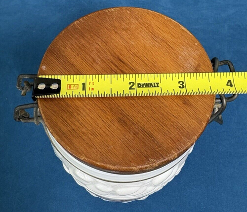 Vintage Wheaton Fine Milk Glass Harvest Pattern Coffee Storage Canister w/lid - Picture 10 of 10