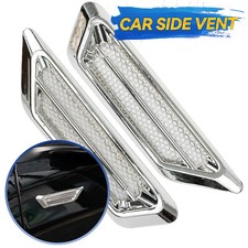 2pcs Universal Chrome Fender Side Hood Vent Air Flow Decor Sticker Accessories