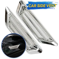 2x Universal Chrome Fender Side Hood Vent Air Flow Decor Sticker Car Accessories