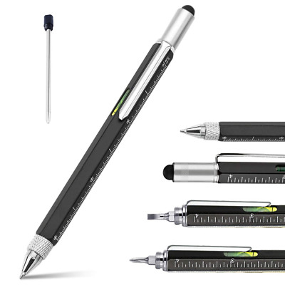 2er Pack 6 in 1 Multifunktions Touchscreen Stylus Stift mit Wasserwaage, Lineal usw.