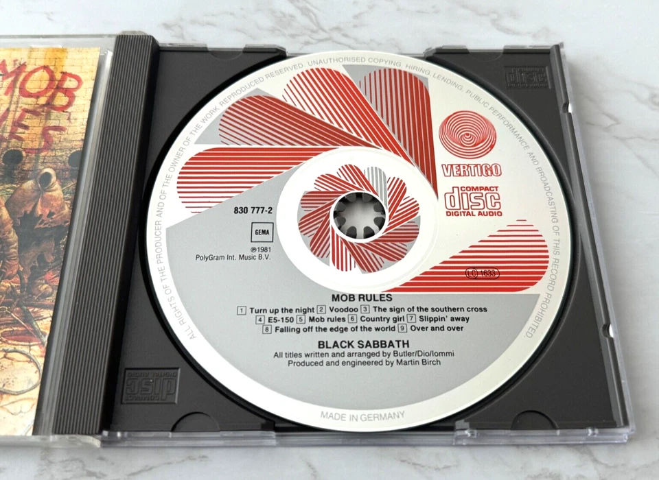 Black Sabbath Mob Rules CD GERMANY IMPORT! Vertigo 830 777-2 RED SWIRL Dio RARE! - Image 2 of 4