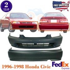 Front Rear Bumper Covers Primed For 1996 - 1998 Honda Civic