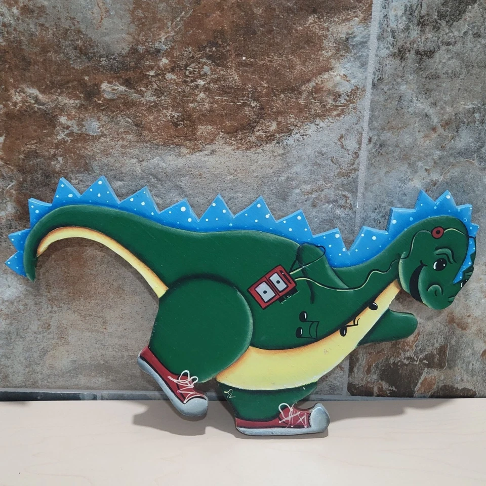 Decoración de habitación infantil vintage de dinosaurios de madera para colgar en la pared Foto 4 de 4