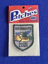 Minnesota 10,000 Lakes Vintage Patch Canoe & Pines by Baxter Lane - New Free S&H