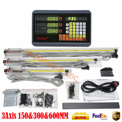 3Axis Digital Readout DRO Display + Linear Scale 150mm（6''）+300mm（12'')+600mm(24'')