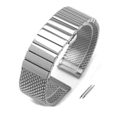 Stainless Steel Metal Mesh Bracelet Butterfly Clasp Replacement Watch Band Strap