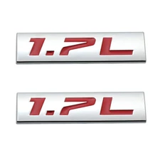 2X Metal Emblem Car Bumper Trunk Fender Decal Logo Badge Chrome Red 1.7L 1.7 L