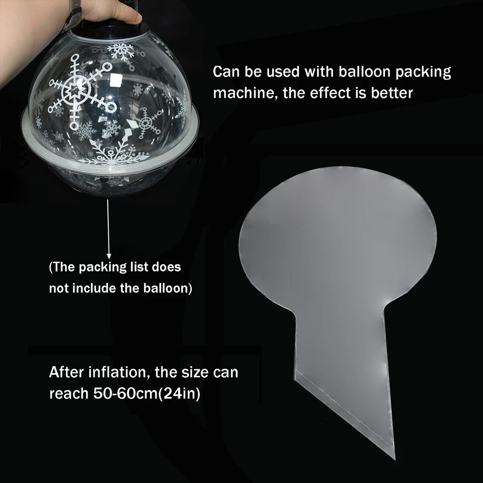 Globos Bobo 24" Globo Burbuja Transparente Grande Boca Ancha para Relleno Regalos - Imagen 2 de 4