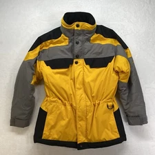 Polar Edge Gold Series Ski Jacket Boy's Medium Hooded Full Zip Yellow & Black
