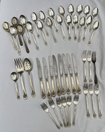 Jubilee Wm Rogers - Silver-plated 45 piece Flatware Set Service For 6 READ