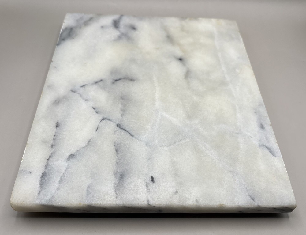 Vintage Heavy Marble Rectangular Raised Foot Hot Plate Cutting Board 9x11 Inch