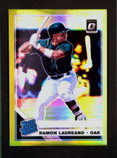 2019 Optic Ramon Laureano #47 LIME GREEN Prizm Rated ROOKIE CARD-A's. rookie card picture