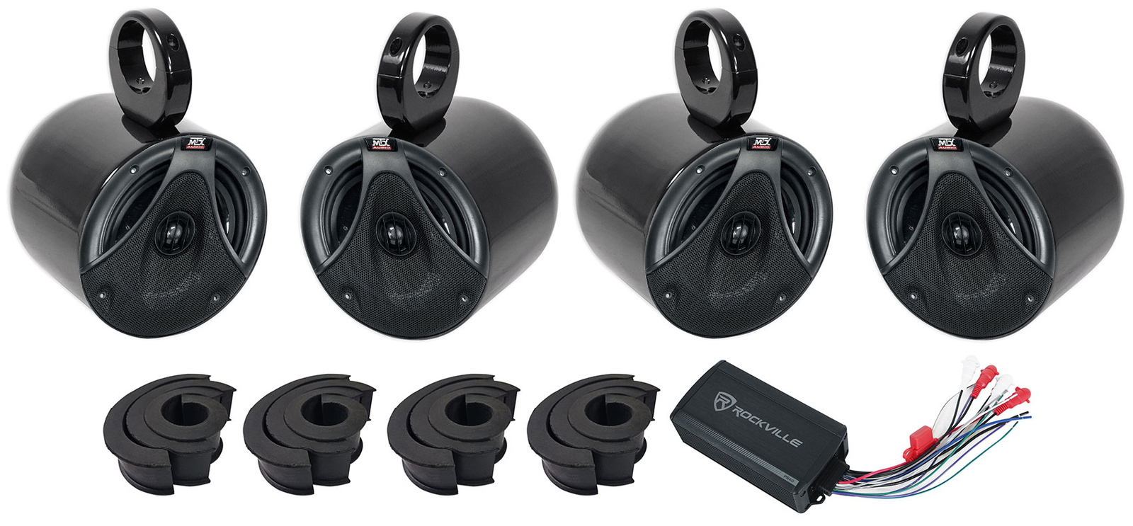 4 Колонки MTX 65 Black Roll BarCage Tower Усилитель Bluetooth PS40 для квадроциклов UTV RZR 59690₽