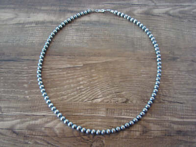 Native American Hand Strung Round Navajo Pearl 18'' Necklace by I. John