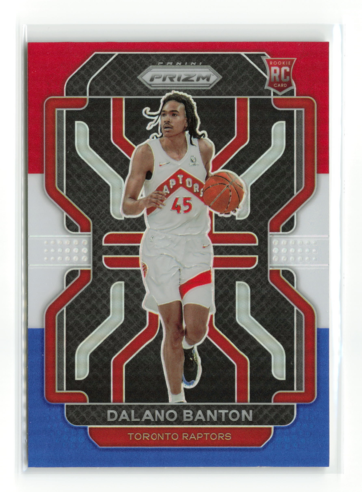 DALANO BANTON #328 RC 2021-22 PANINI PRIZM RAPTORS Red White Blue
