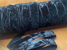 crushed velvet 5/8" 16mm ribbon trim 1yd black made in Switzerland