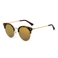 Women Half Frame Round Cat Eye Polarized Sunglasses