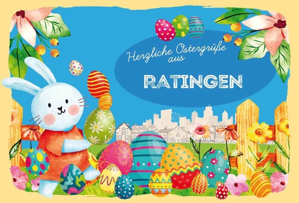 Holzschild 20X30 Cm OstergrüßE Ratingen Ostern Deko Geschenk Holz Schild-image