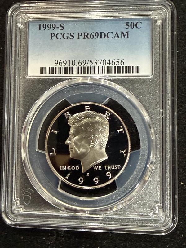 1999 S Gem Proof Kennedy Half Dollar PCGS Graded At PR69 Deep Cameo L-6